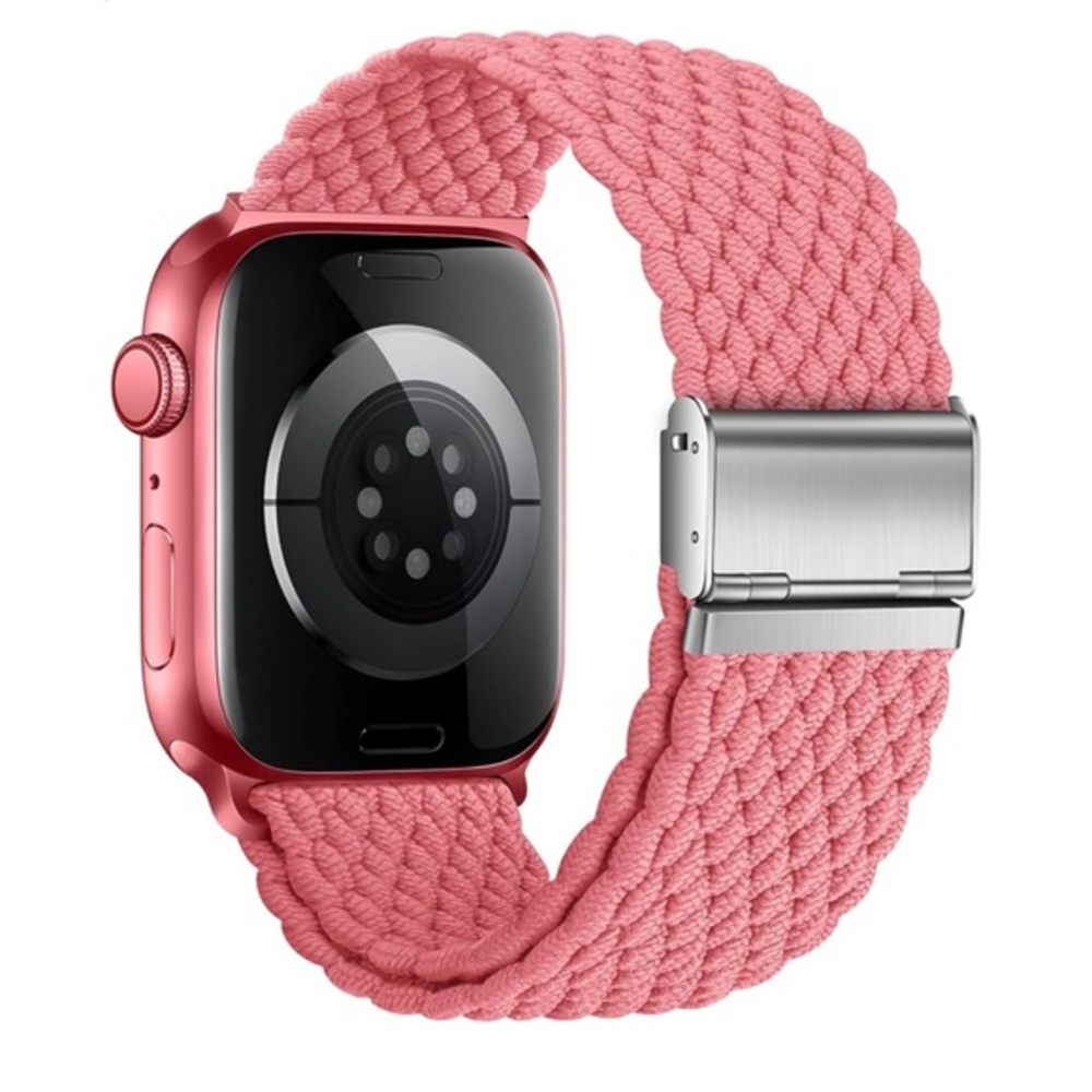 Pink apple braided stretchy pink band fits 38/40/42 mm stainless steel